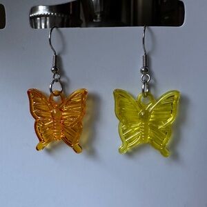 Handmade clear butterfly earrings 🦋